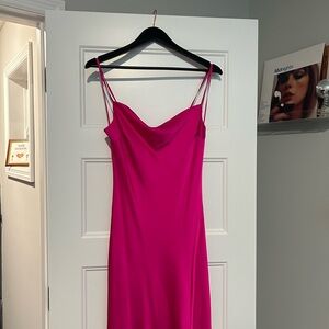 Express Fuchsia Asymmetrical Dress